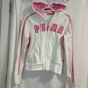 Y2K Puma Pink And White Zip Up